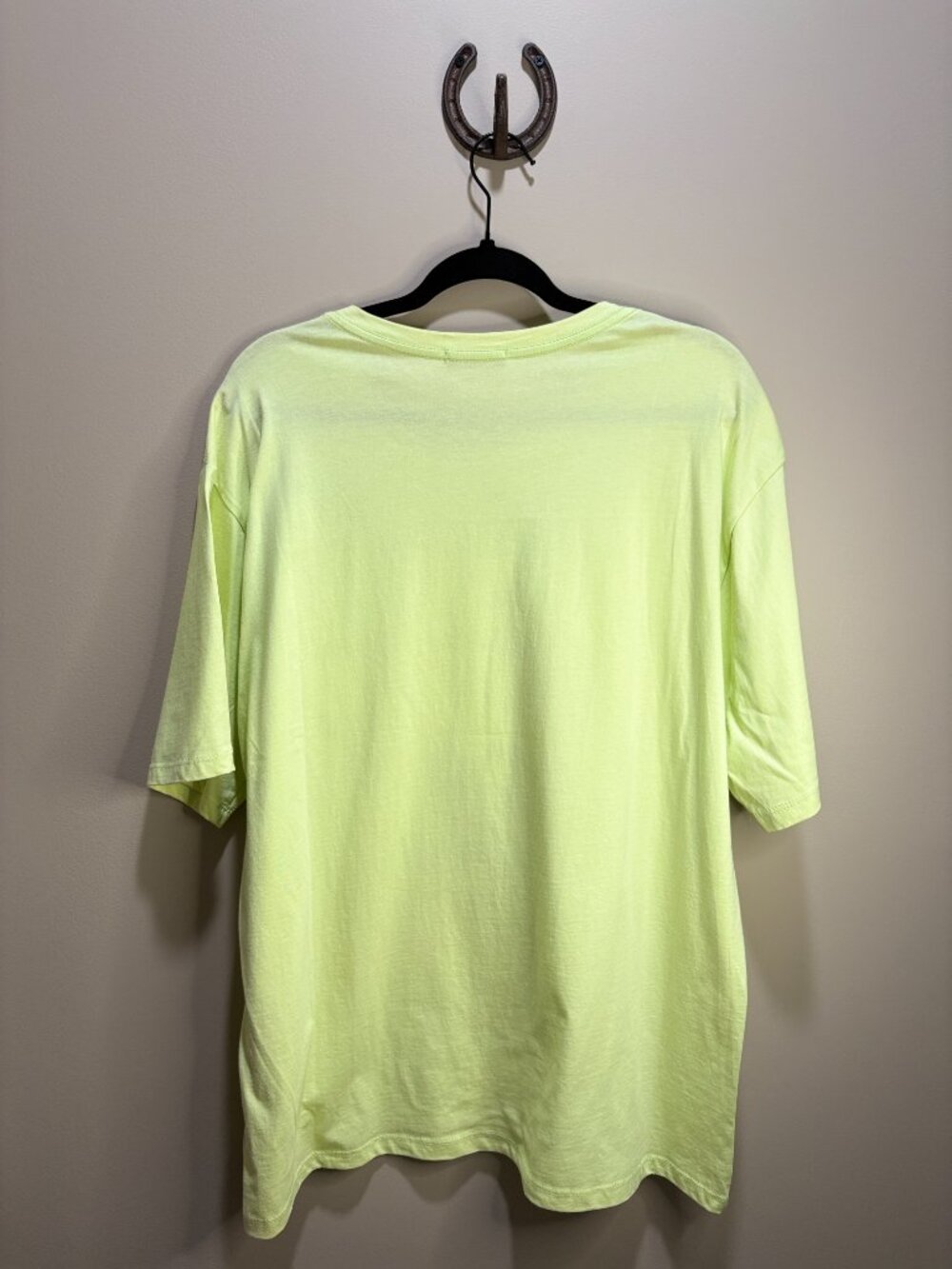Zutter Rock & Roll World Tour 1989 Graphic Tee Neon Lime Green XL Distressed - Picture 5 of 5